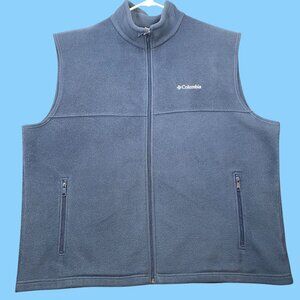 Columbia Mens Blue Full-Zip Fleece Vest Size XXL - Lightweight Warm & Durable